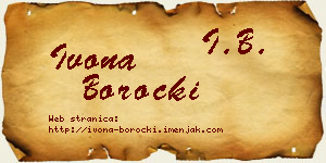 Ivona Borocki vizit kartica